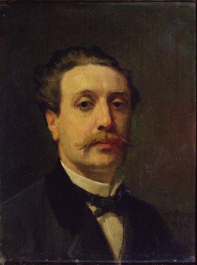 Portrait of Guy de Maupassant by Francois Nicolas Augustin Feyen Perrin